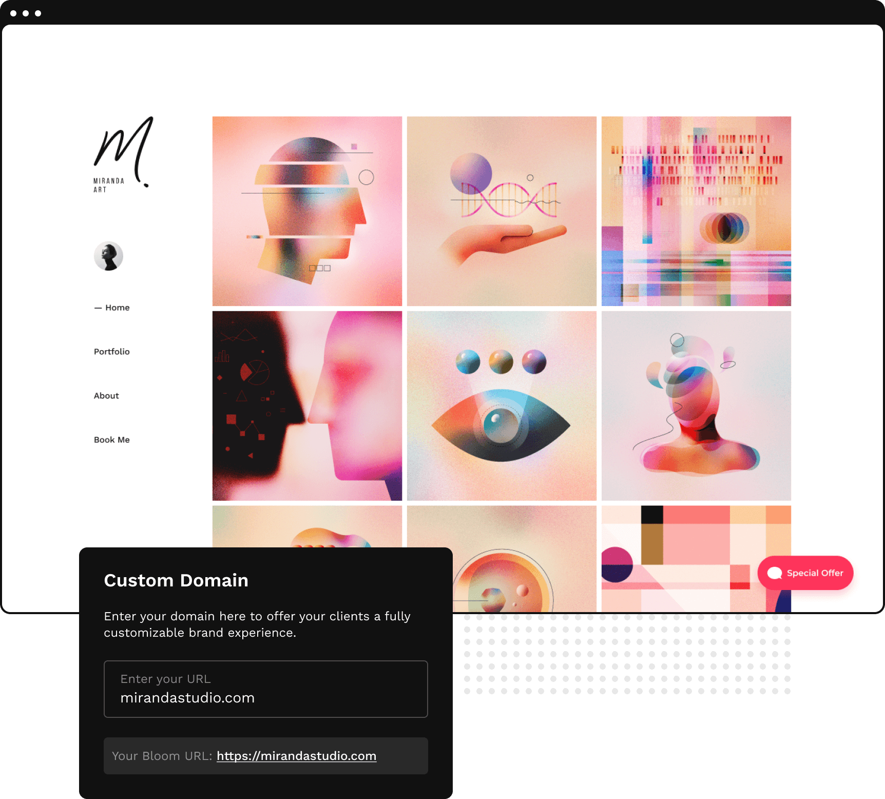 Emails to booking form desktop screen